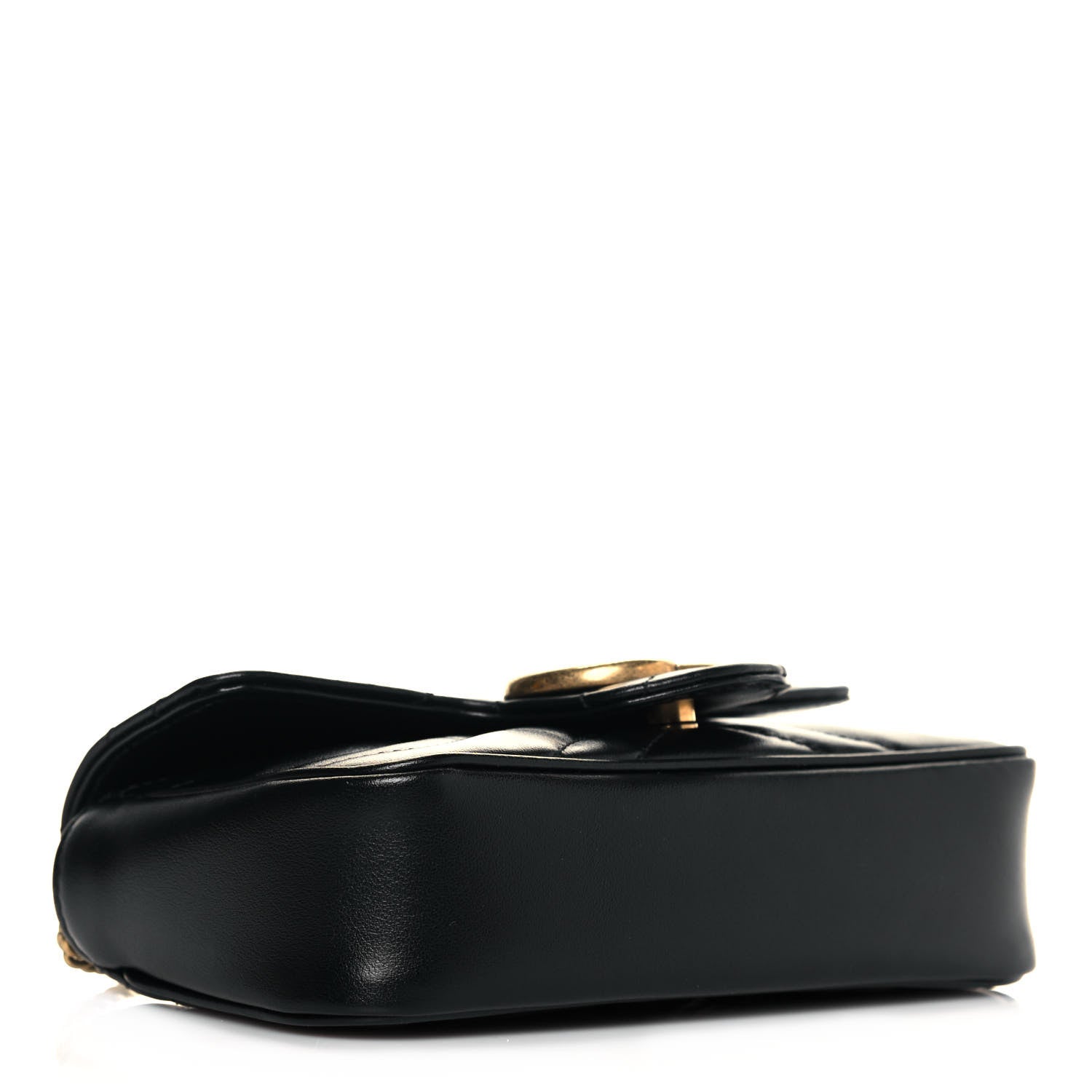 Gucci Calfskin Matelasse Super Mini GG Marmont Shoulder Bag Black 4 of 13