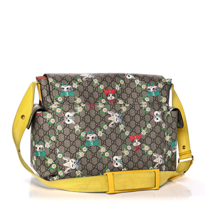 Gucci GG Supreme Monogram Love Pets Diaper Bag Yellow 4 of 15