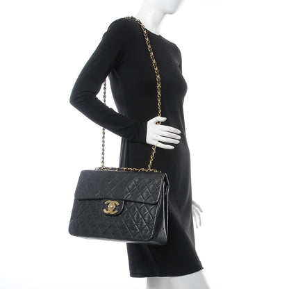 Chanel Lambskin Quilted XL Jumbo Single Flap Black 3 of 10