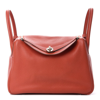 Hermes Taurillon Clemence Lindy 30 Sanguine Rouge Pivoine 1 of 16