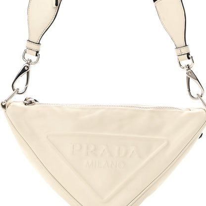 Prada Grace Lux Triangle Shoulder Bag White 7 of 11