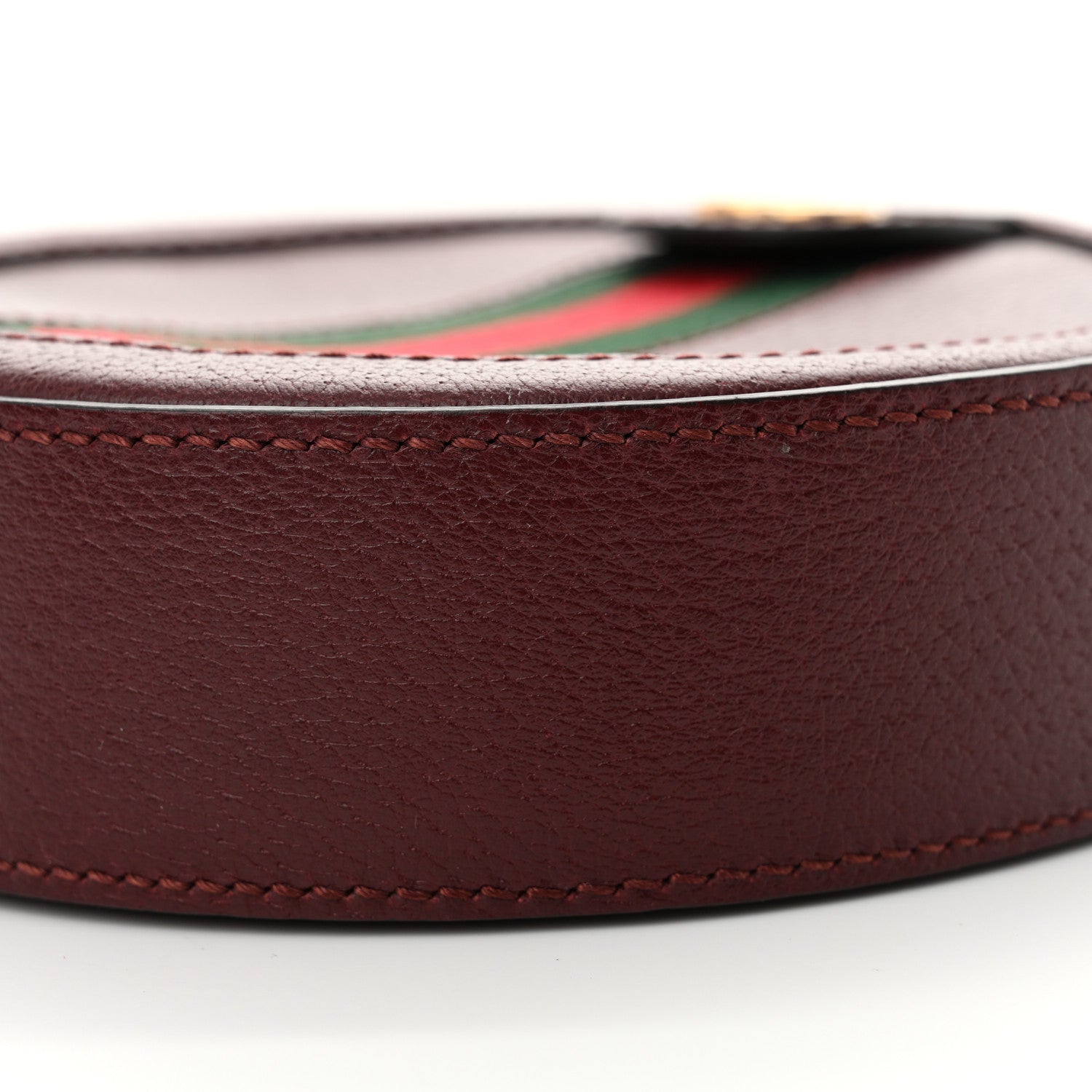 Gucci Soft Textured Calfskin Web Mini Ophidia Round Shoulder Bag Vintage Bordeaux 10 of 10