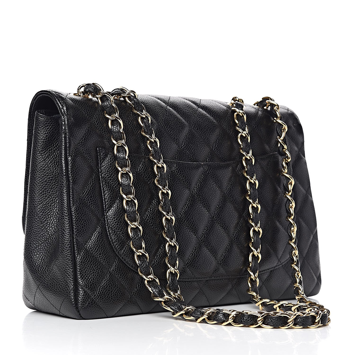 Chanel Caviar Quilted Jumbo Single Flap Black 3 of 12