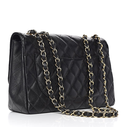 Chanel Caviar Quilted Jumbo Single Flap Black 3 of 12