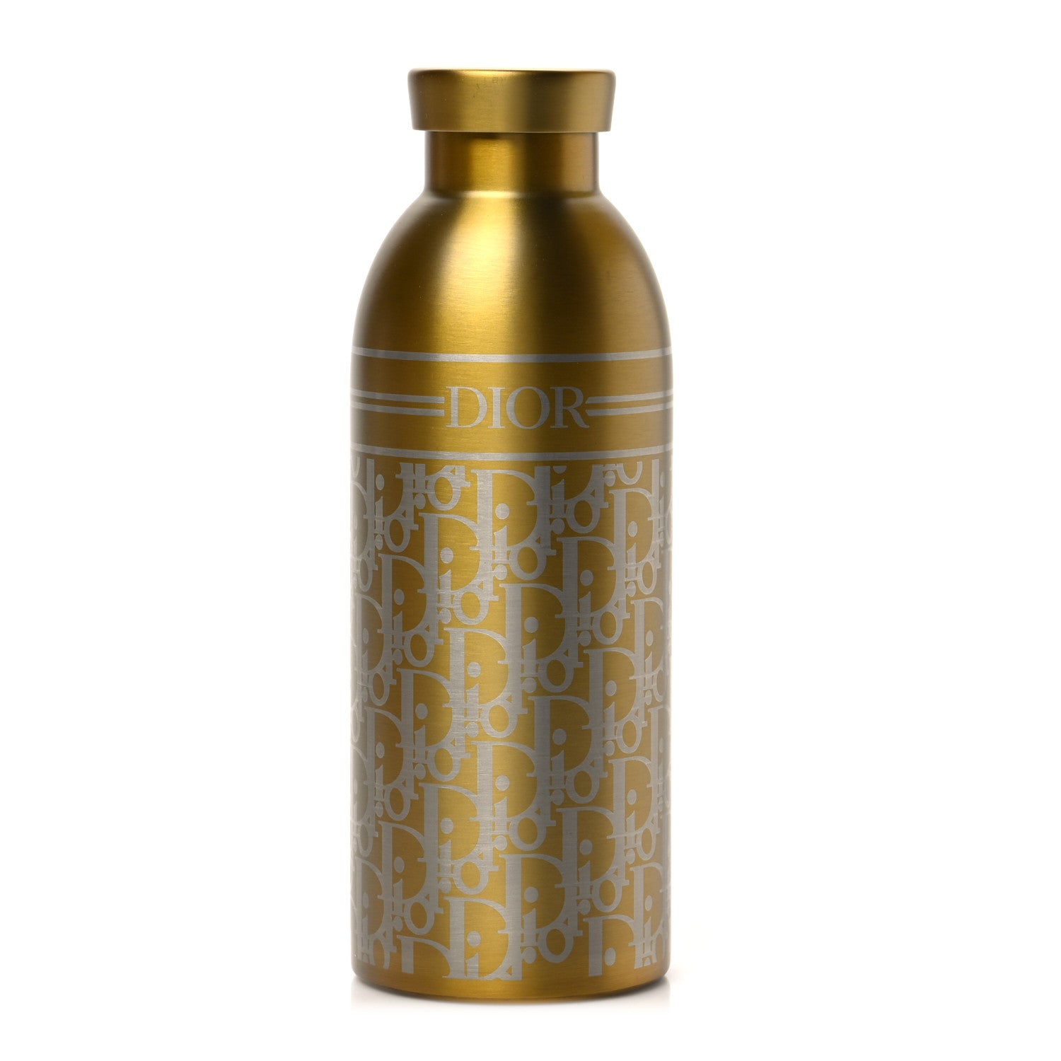 Christian Dior Oblique Stainless Steel Grained Calfskin Aqua Bottle With Shoulder Strap Yellow 5 of 6