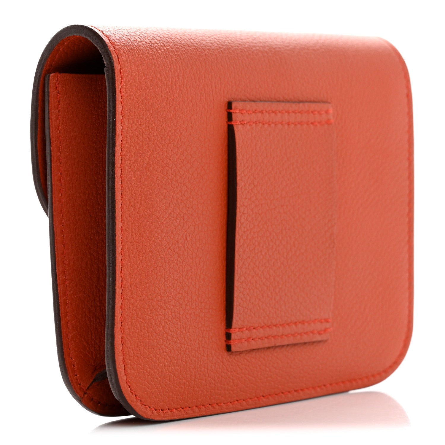 Hermes Evercolor Bi-Color Constance Slim Wallet Terre Battue Capucine 4 of 9