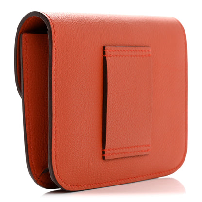 Hermes Evercolor Bi-Color Constance Slim Wallet Terre Battue Capucine 4 of 9