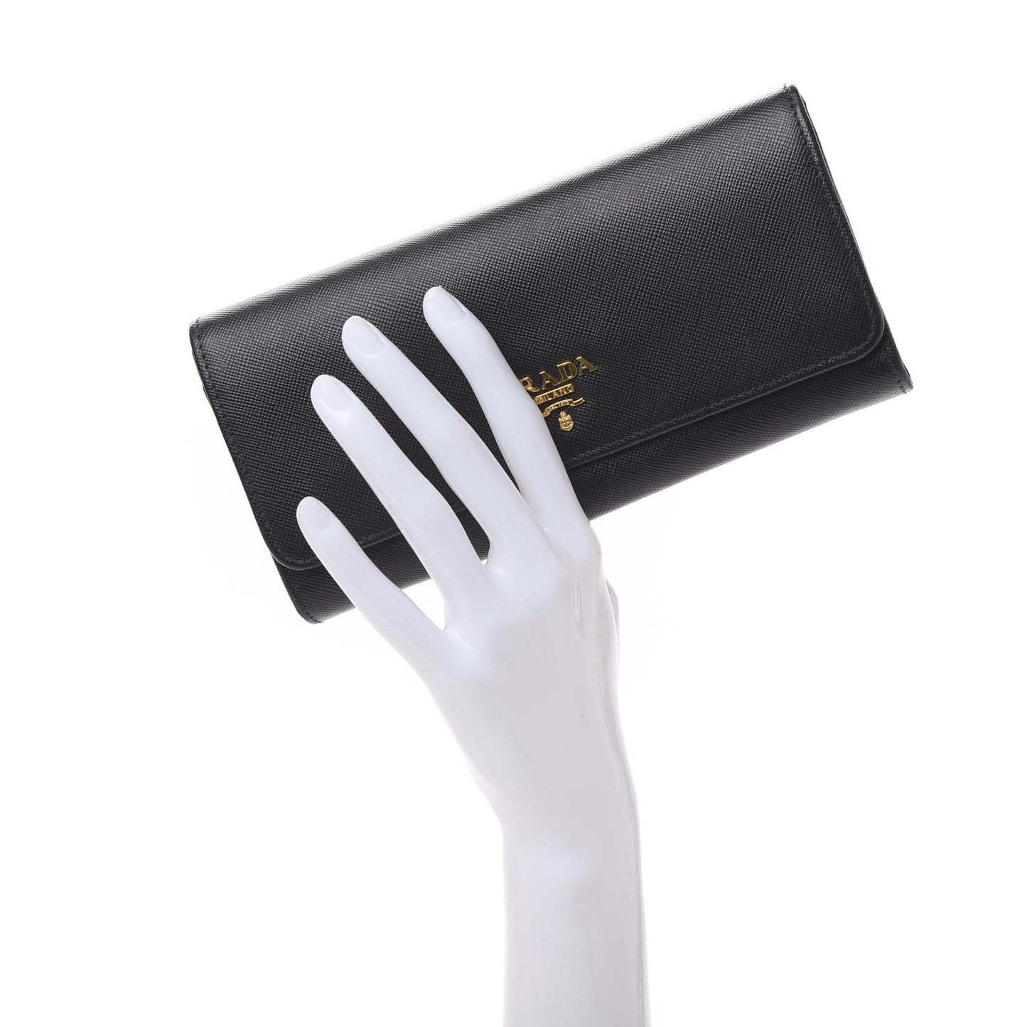 Saffiano Continental Flap Wallet Black