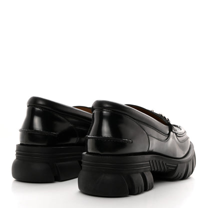 Gucci Magnum Calfskin Horsebit Mens Platform Lug Sole Loafers 11 Black 4 of 9