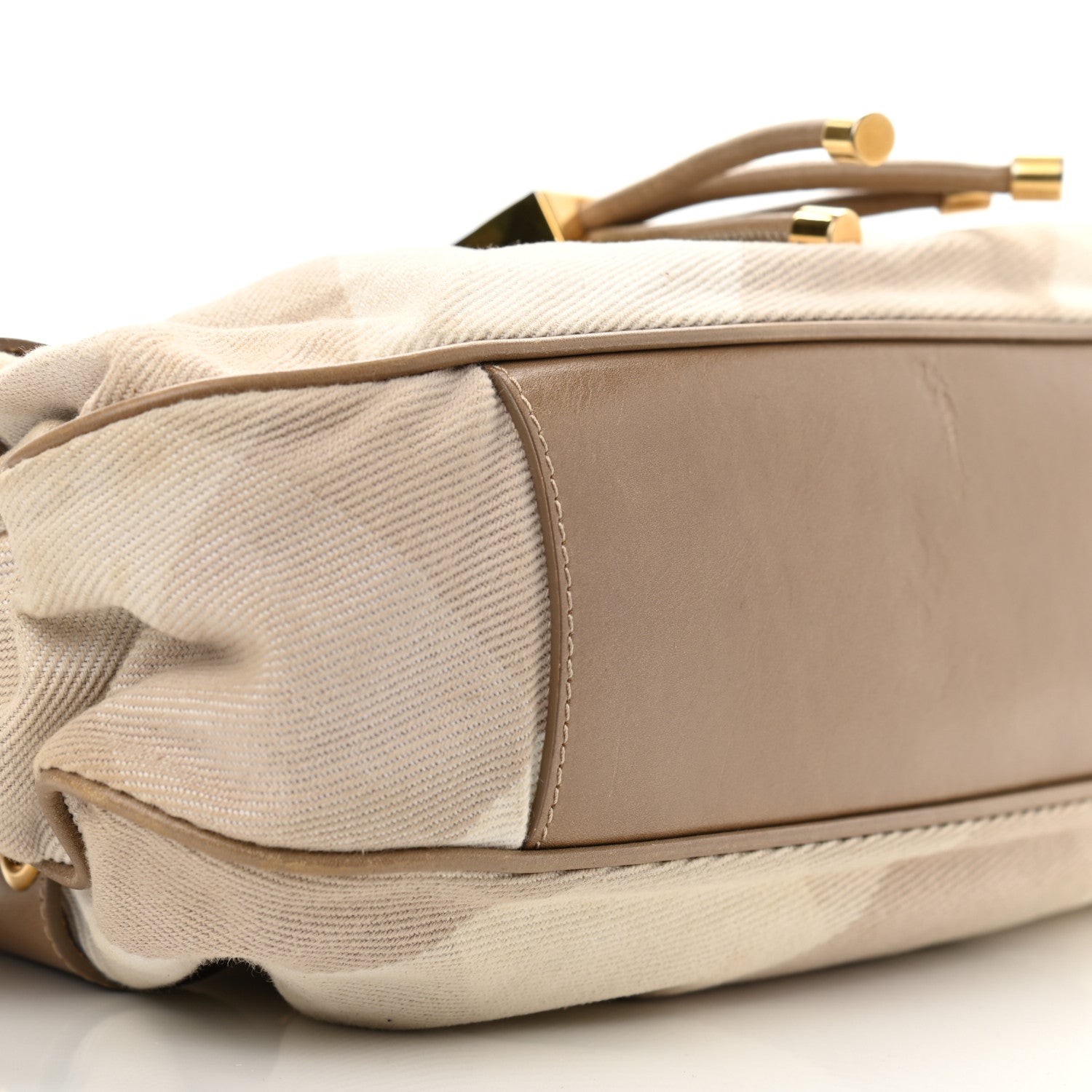 Burberry Calfskin Summer Check Mason Warrior Hobo Beige 10 of 12