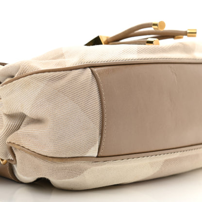 Burberry Calfskin Summer Check Mason Warrior Hobo Beige 10 of 12