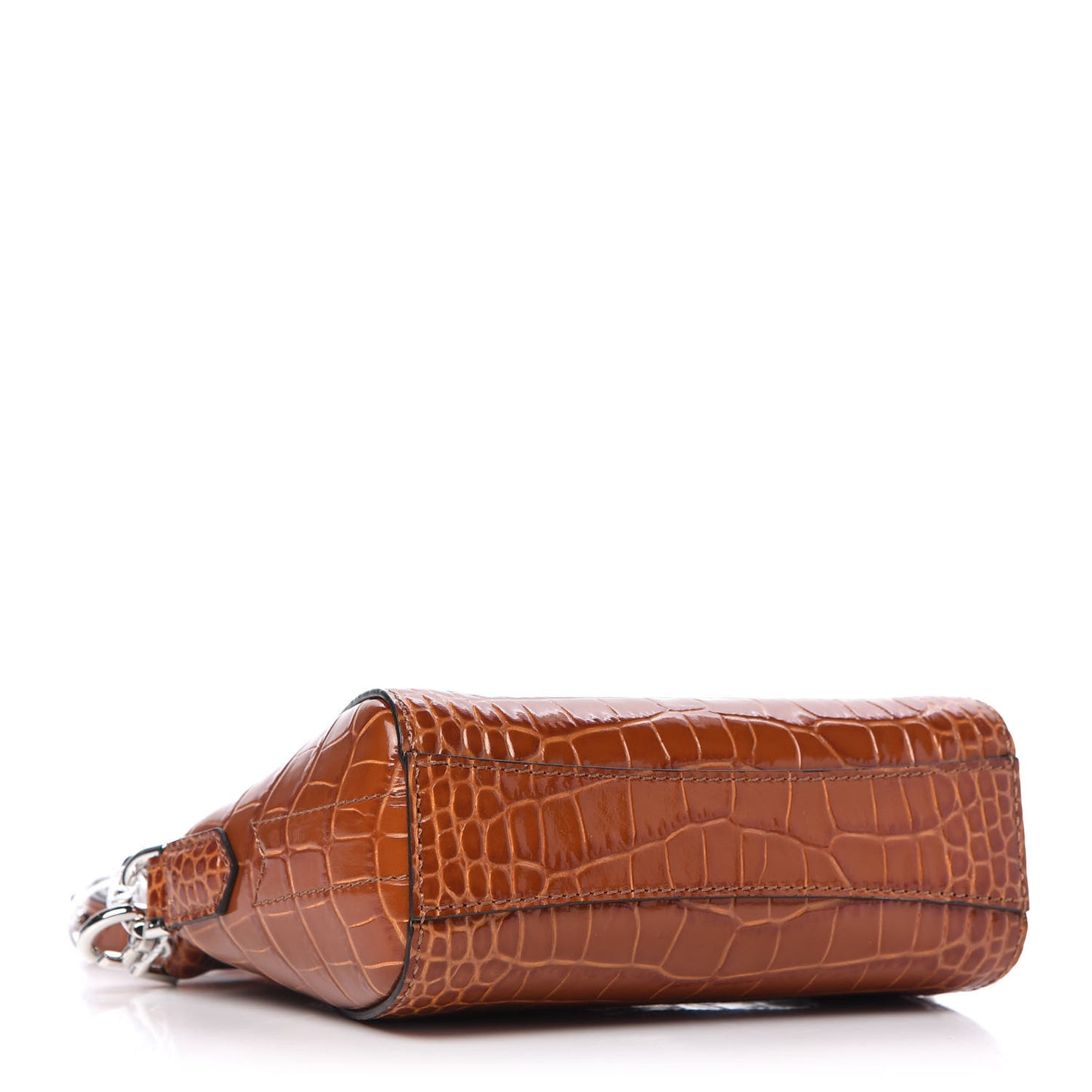 Calfskin Crocodile Embossed Nano Antigona Tan
