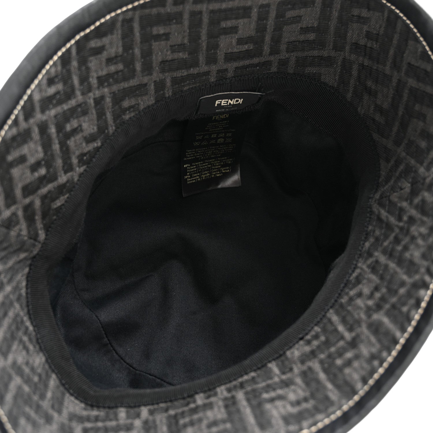 Fendi Technical Fabric FF Reversible Bucket Hat L Black 1855798 