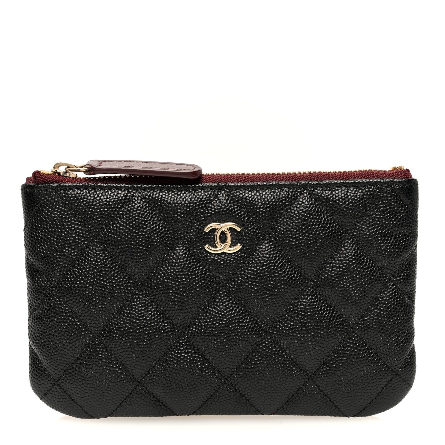 Caviar Quilted Small Cosmetic Case Black