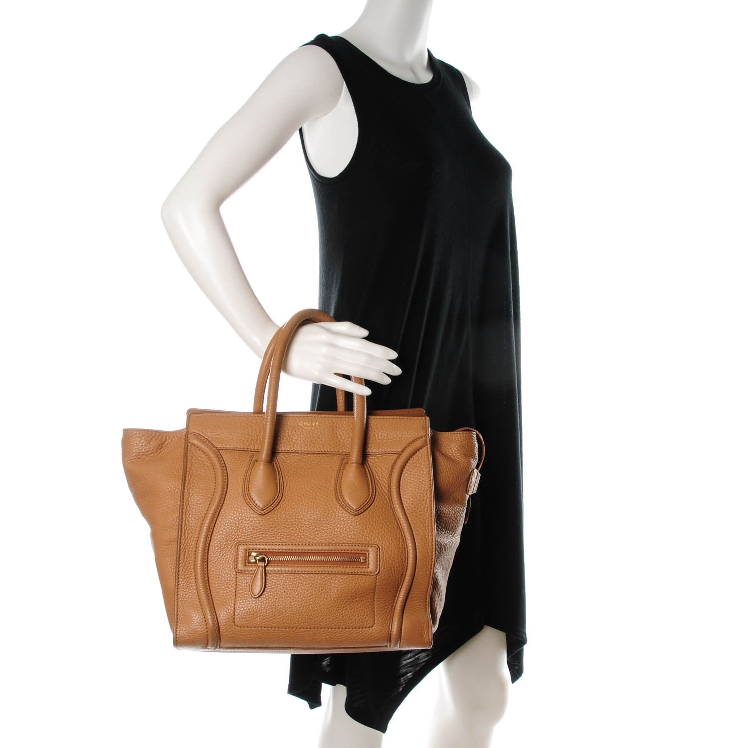 Celine Pebbled Calfskin Mini Luggage Camel 2 of 8