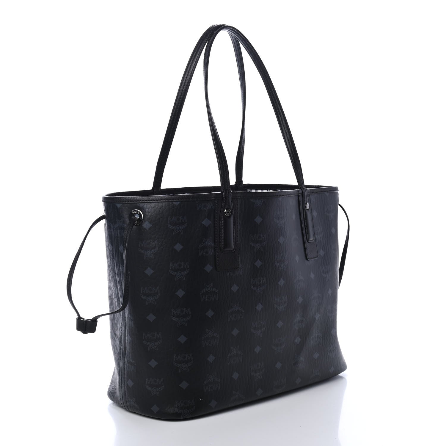 MCM Visetos Medium Liz Reversible Shopper Tote Black 2 of 8