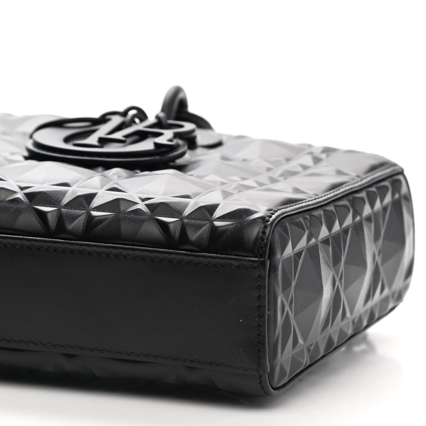 Calfskin Cannage Diamond Medium Lady D-Joy Black