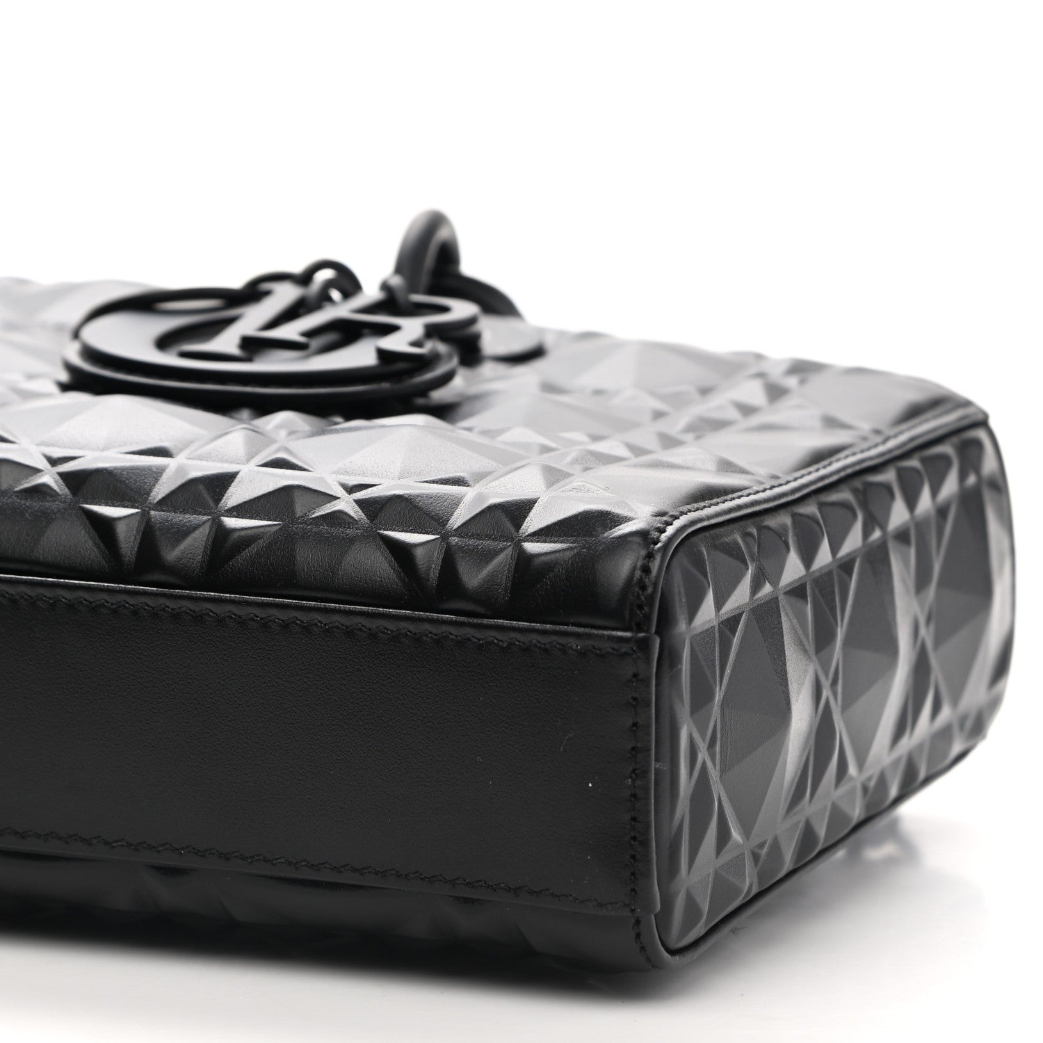 Christian Dior Calfskin Cannage Diamond Medium Lady D-Joy Black 9 of 10