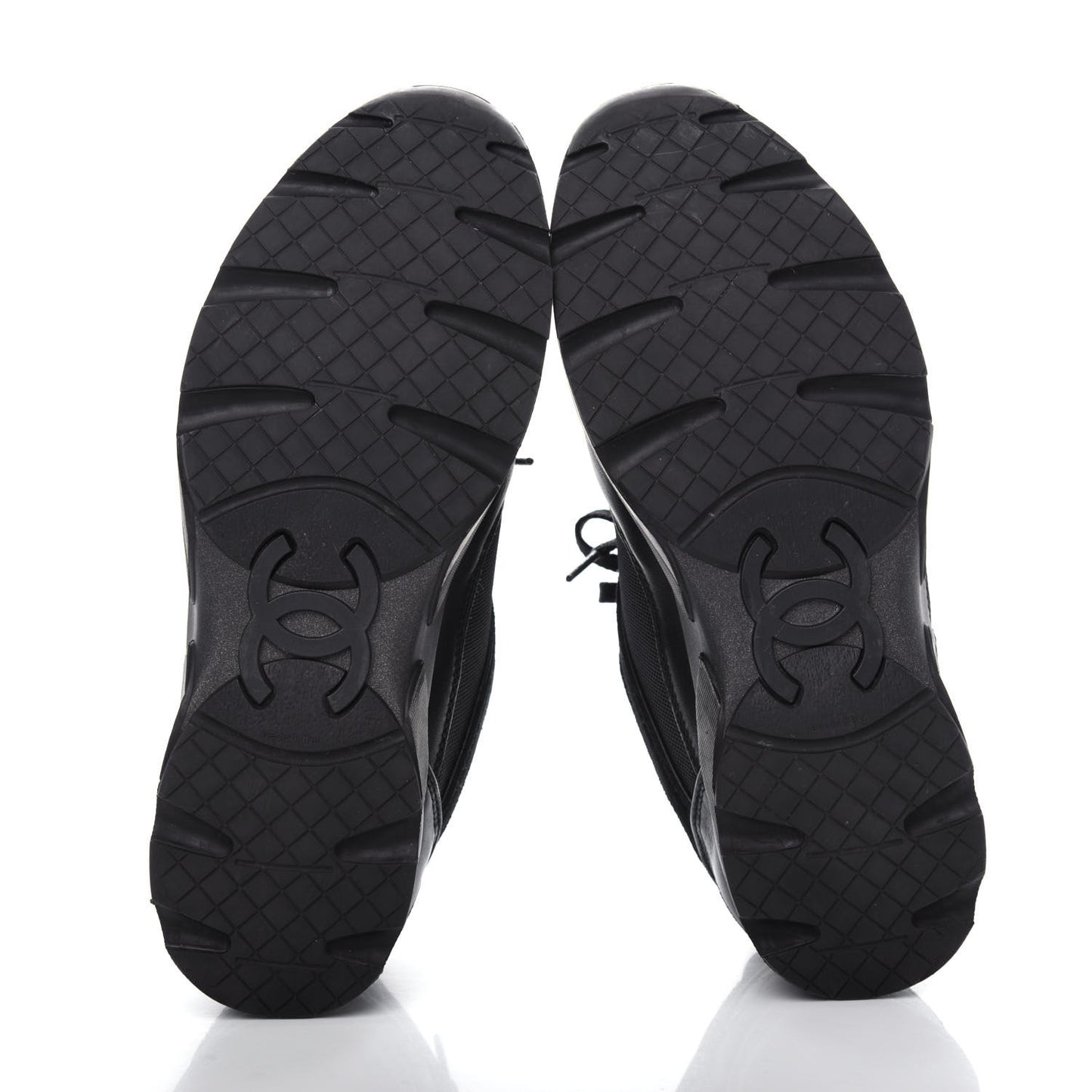 Suede Velvet Lambskin CC Sneakers 37 Black