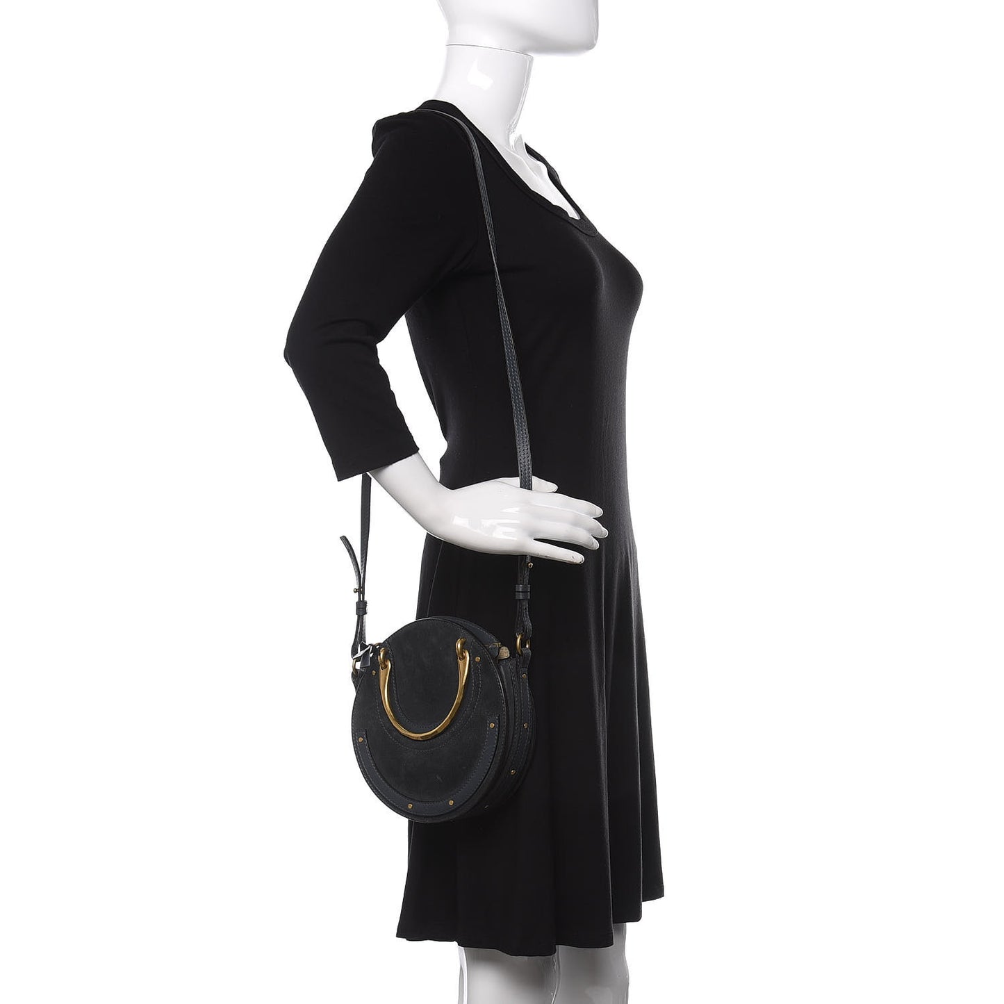 Goatskin Suede Small Pixie Bag Silver Blue