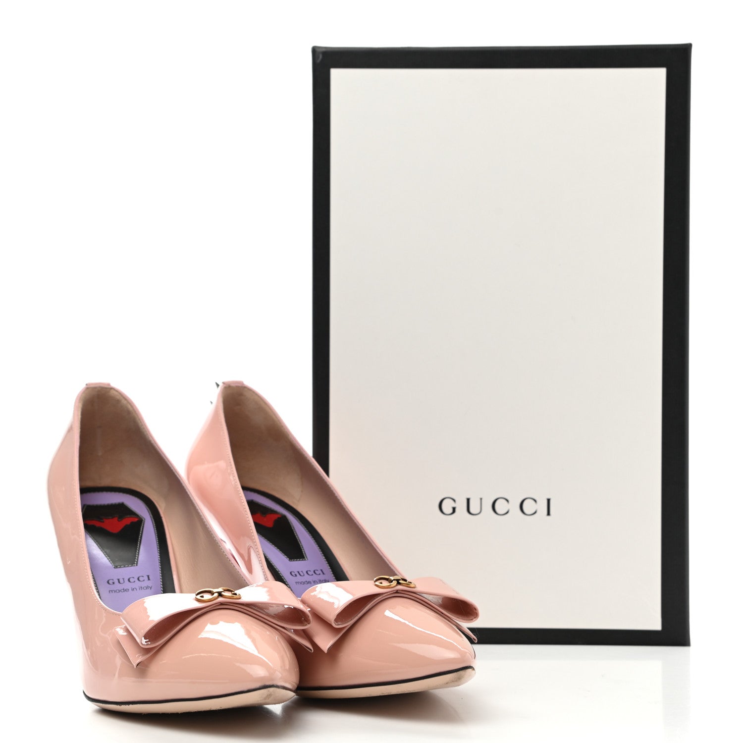 Gucci Patent GG Bow Sadie Spike Mid Heel Pumps 38.5 Perfect Pink 11 of 11