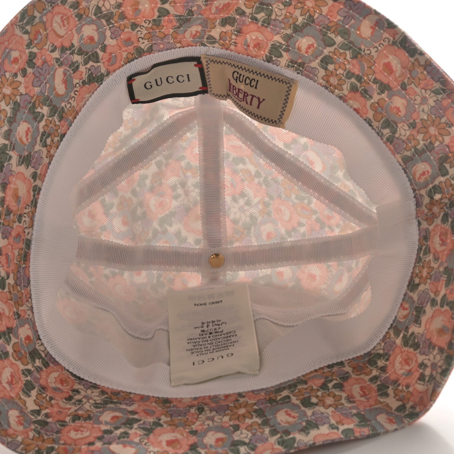 Gucci X LIBERTY OF LONDON Canvas Infinity Abbey Bucket Hat M Perfect Pink Ivory 5 of 7