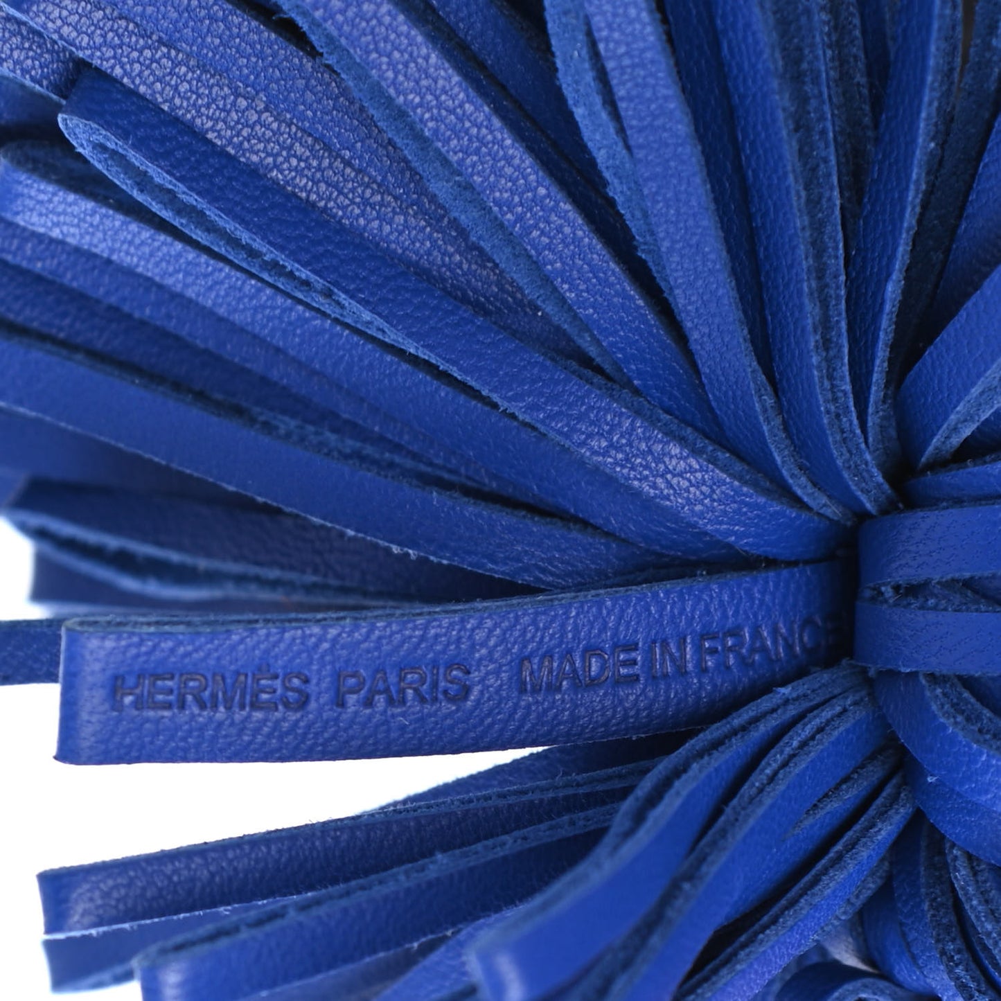 Lambskin Carmen Tassel Key Holder Bleu Electrique