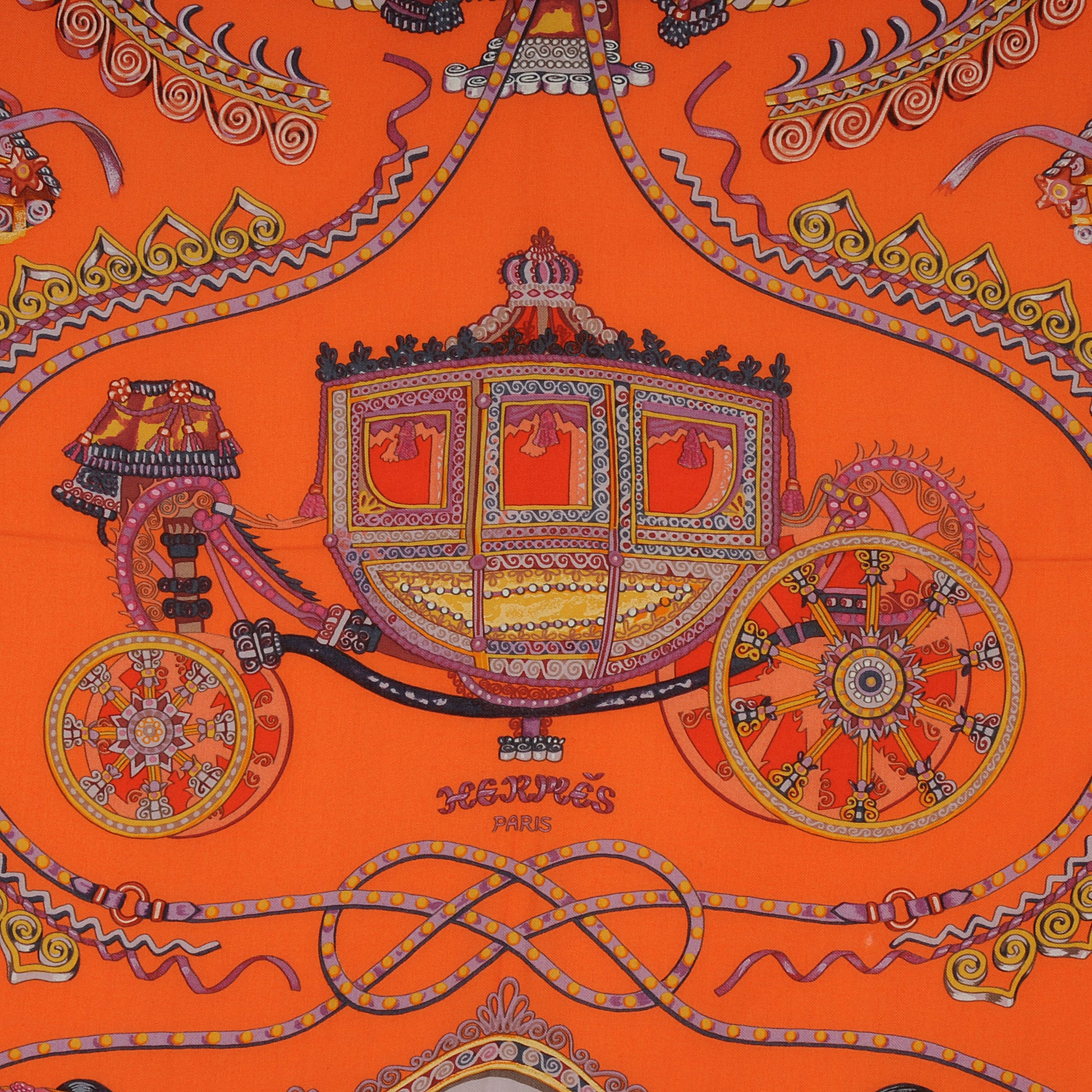 Hermes Cashmere Silk Paperoles Shawl 140 1 of 6