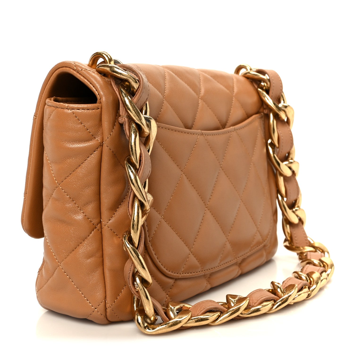Chanel Lambskin Quilted Large CC Funky Town Flap Beige 1842732