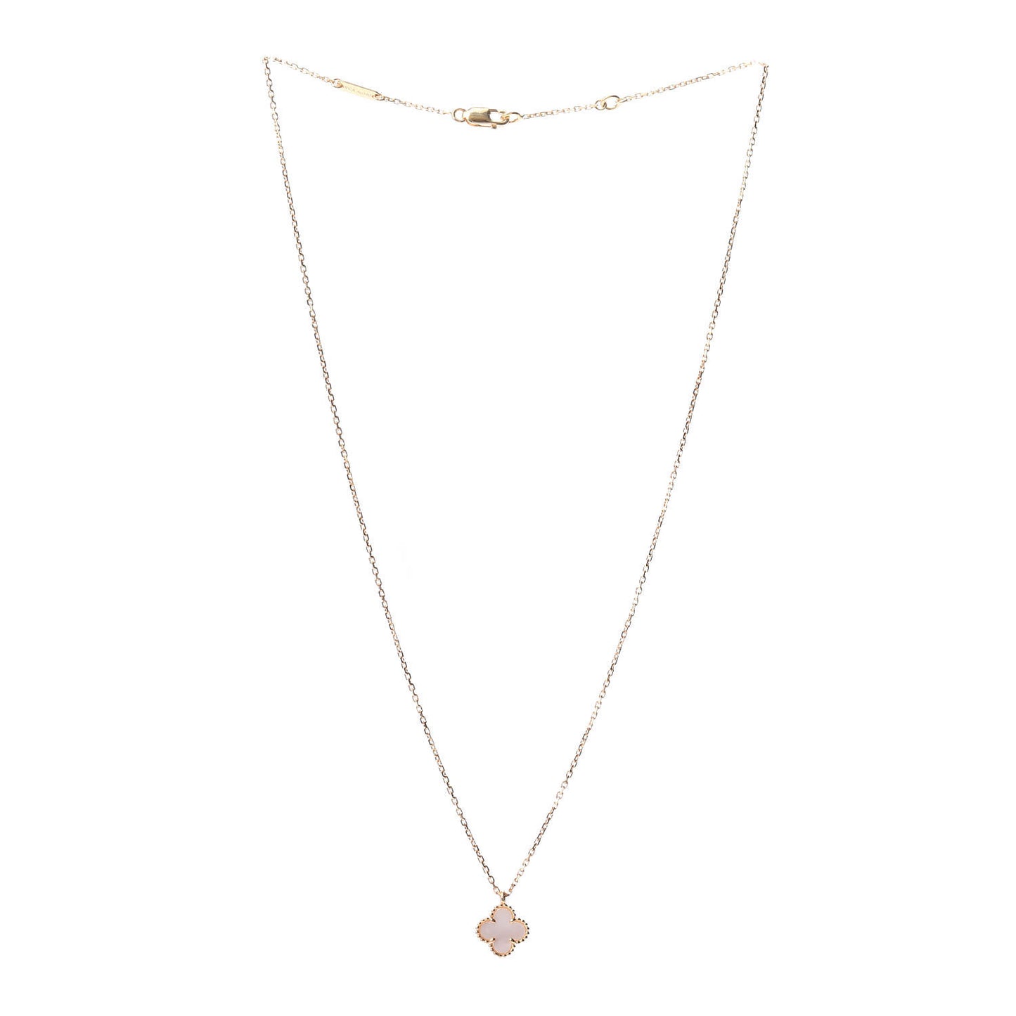 18K Yellow Gold Mother of Pearl Sweet Alhambra Pendant Necklace