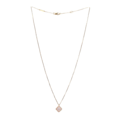 Van Cleef & Arpels 18K Yellow Gold Mother of Pearl Sweet Alhambra Pendant Necklace 3 of 4