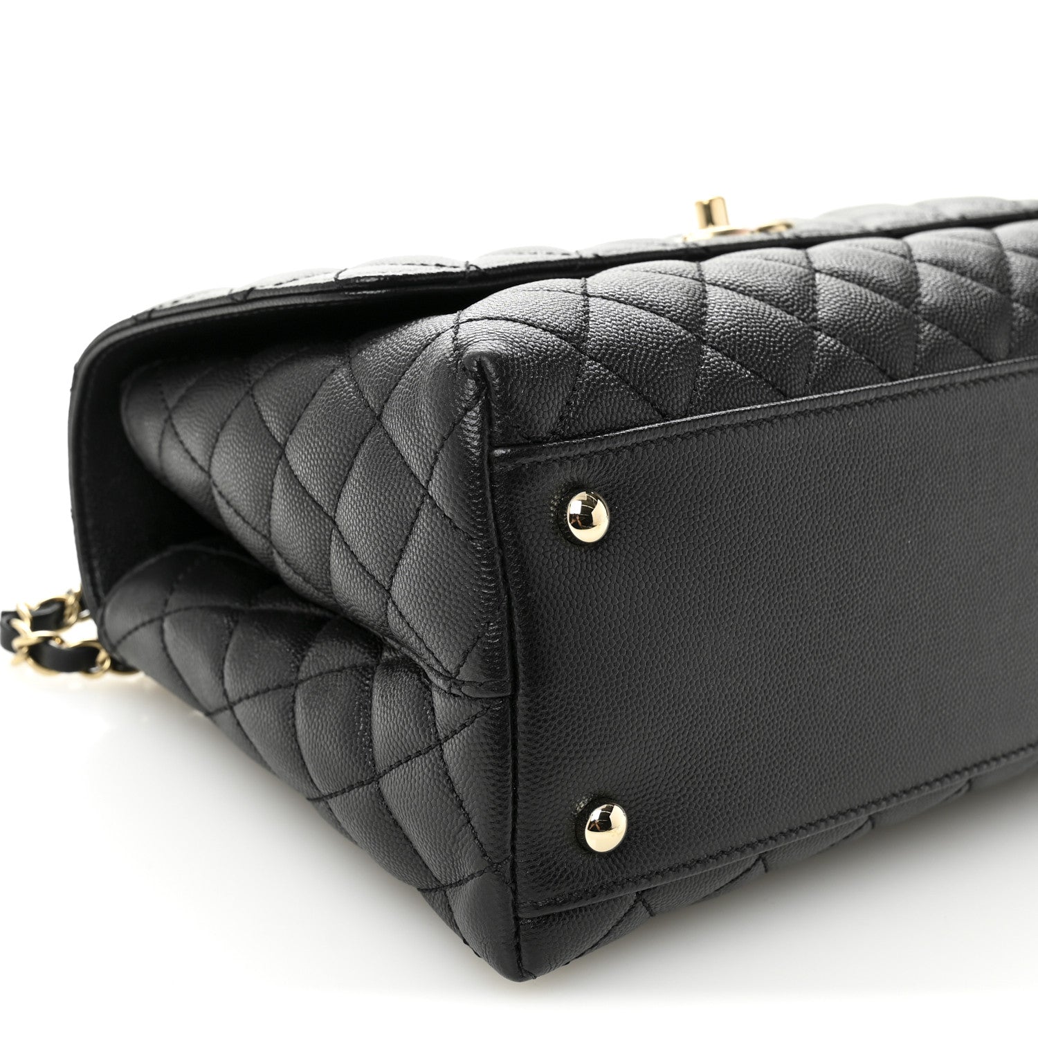 Chanel Caviar Quilted Small Coco Handle Flap Black 9 of 10