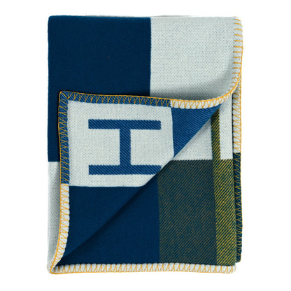 Hermes Wool Cashmere Avalon Vibration Blanket Outremer 2 of 3