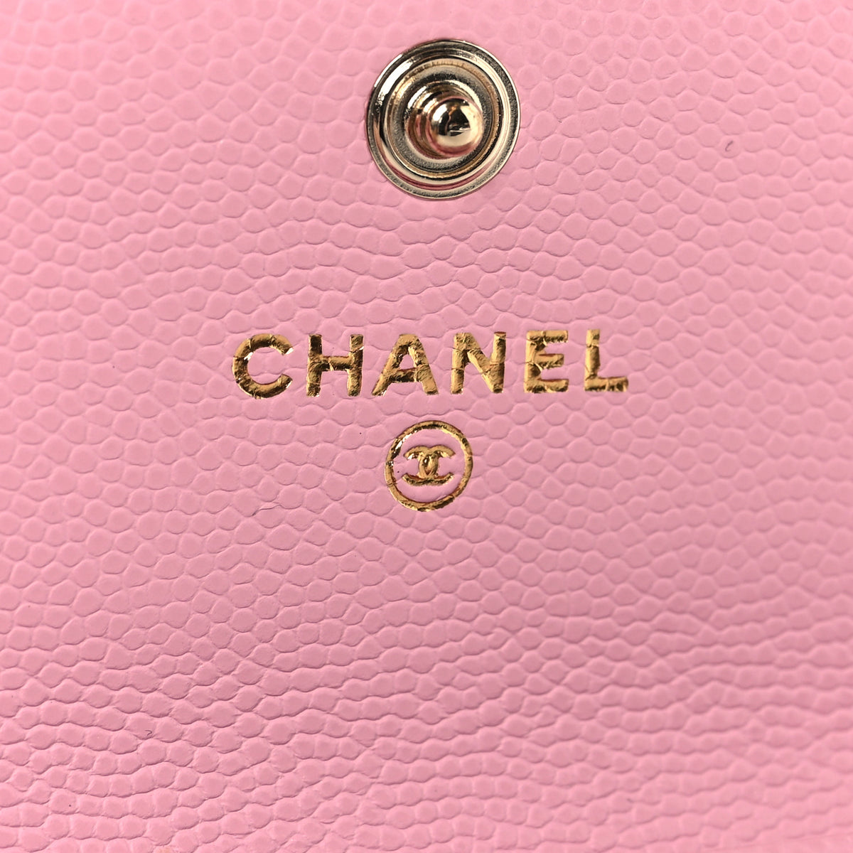 Caviar Quilted Crystal CC Flap Card Holder Pink