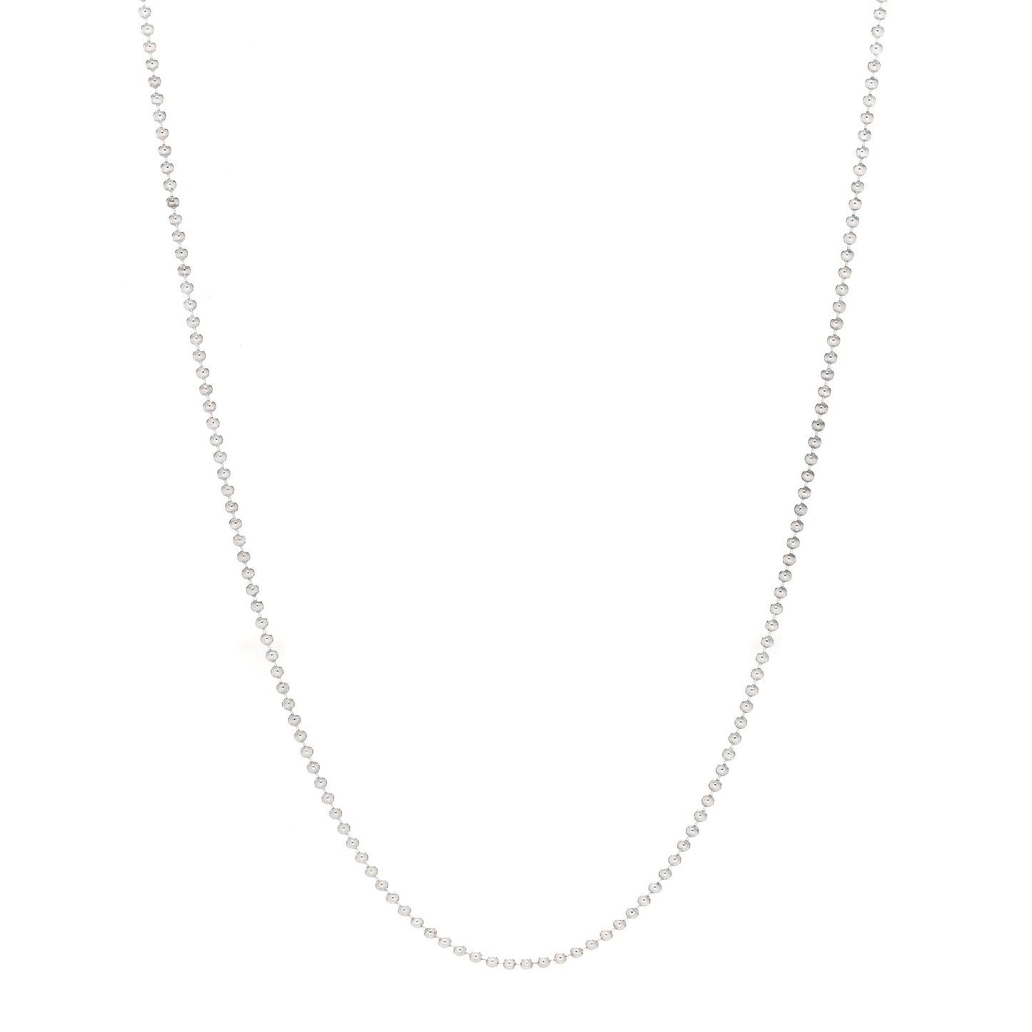 Sterling Silver Bead Chain Necklace 30"