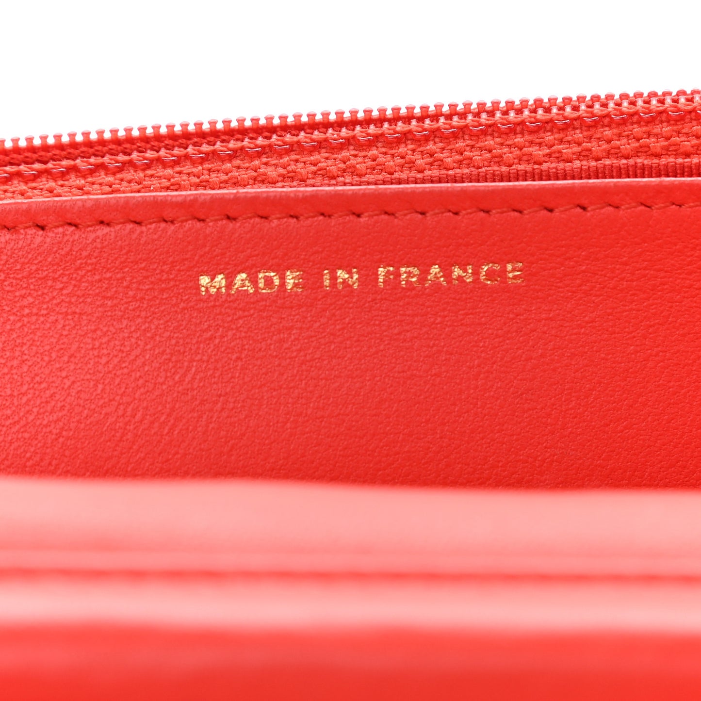 Lambskin Quilted Wallet On Chain WOC Red