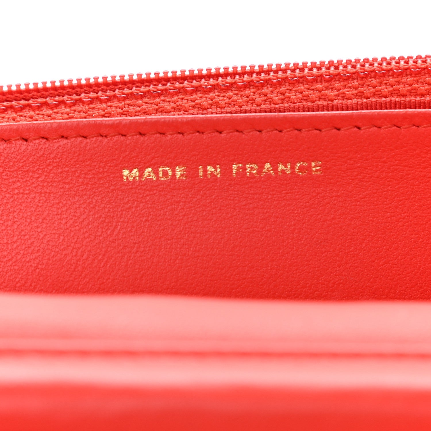 Chanel Lambskin Quilted Wallet On Chain WOC Red 9 of 12