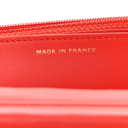 Chanel Lambskin Quilted Wallet On Chain WOC Red 9 of 12