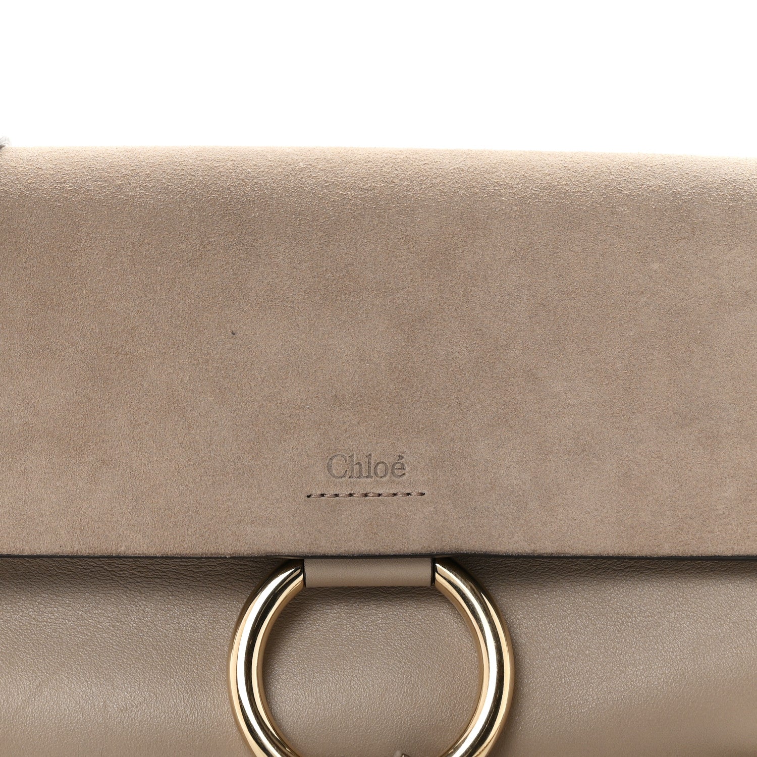 Chloe Suede Calfskin Small Faye Shoulder Bag Motty Grey 8 of 10