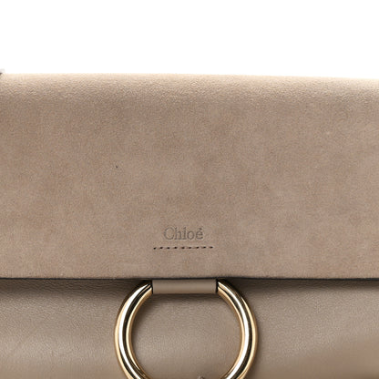 Chloe Suede Calfskin Small Faye Shoulder Bag Motty Grey 8 of 10