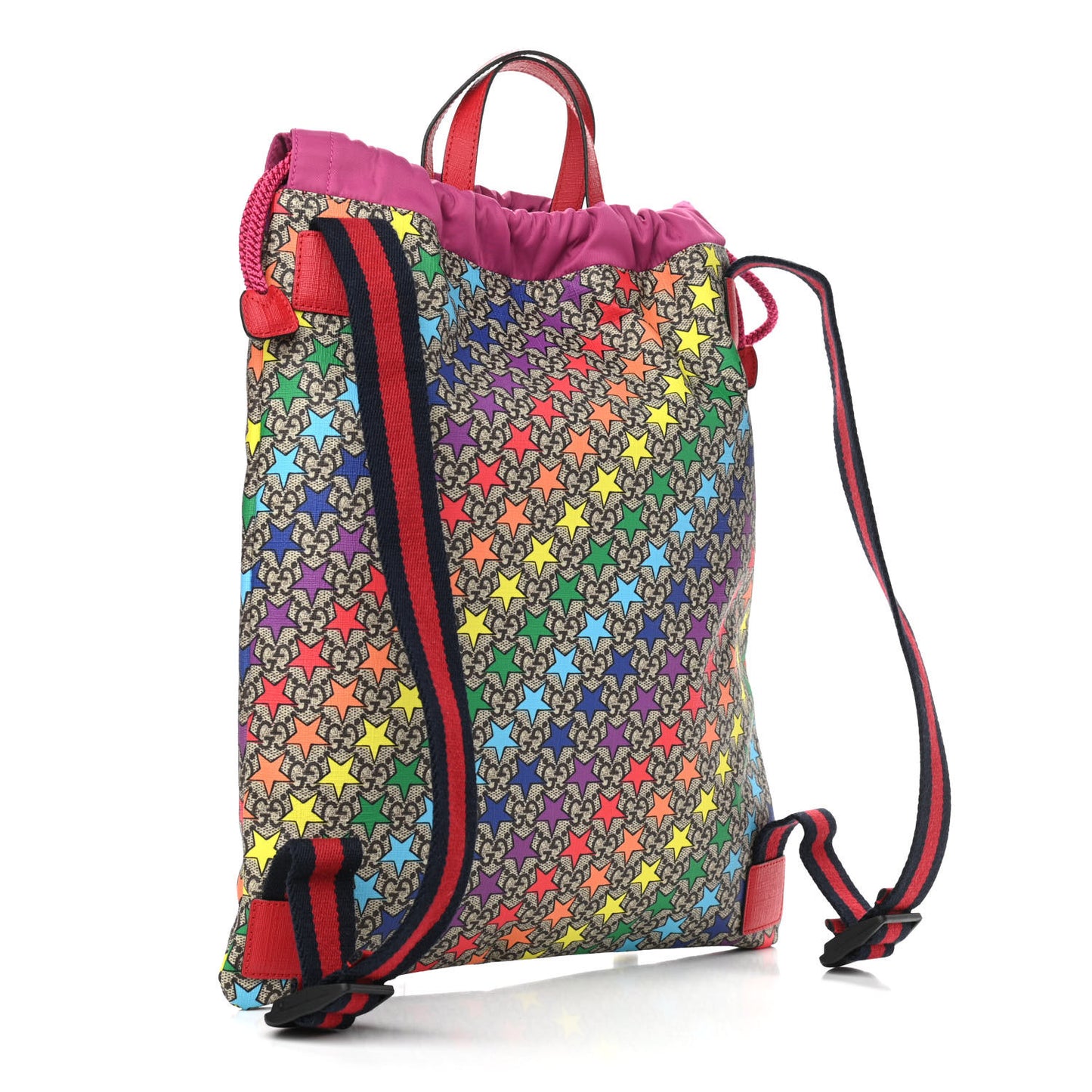 Soft GG Supreme Monogram Star Print Childrens Drawstring Backpack Multicolor