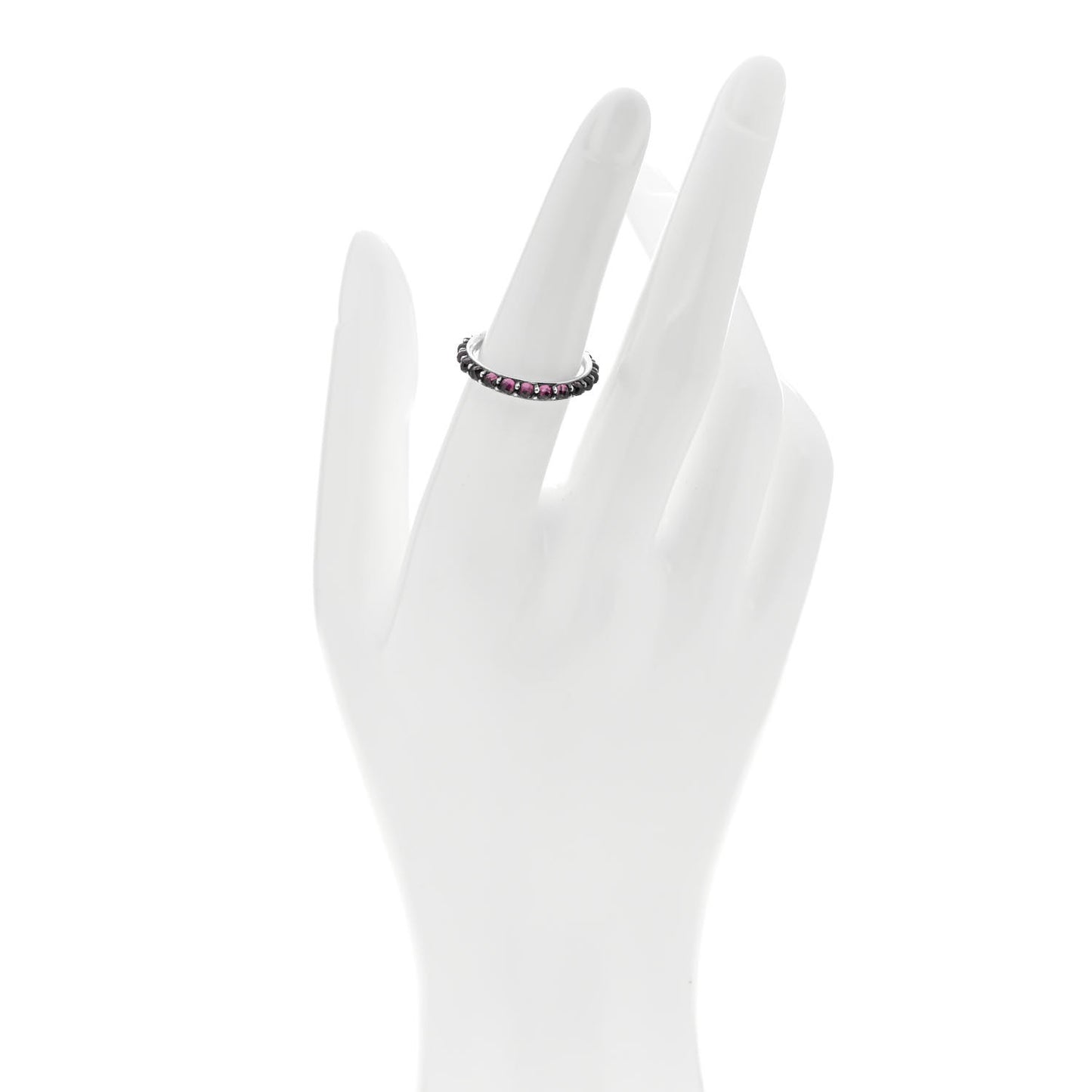 Sterling Silver Rhodolite Garnet Cable Berries Ring 52 6