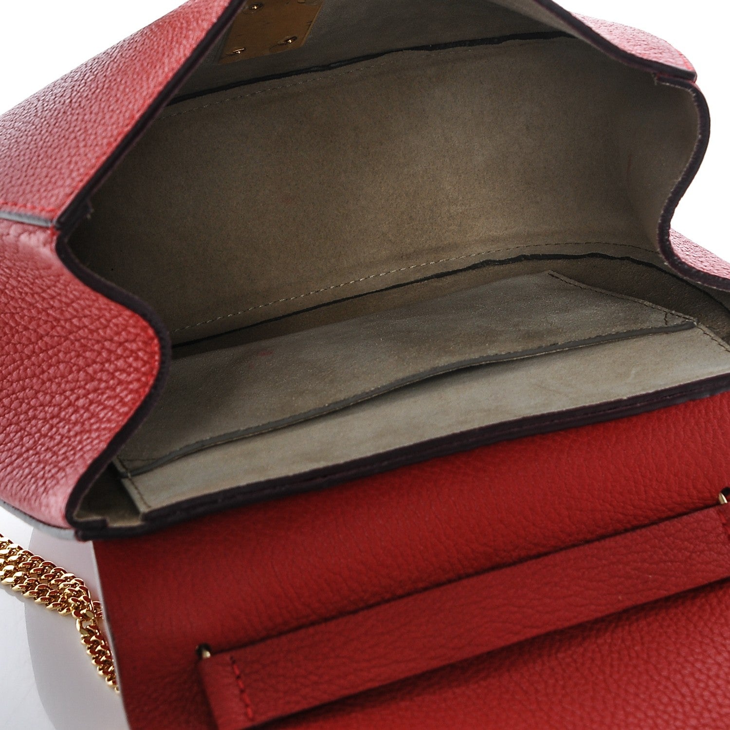 Chloe Grained Lambskin Drew Shoulder Bag Plaid Red 5 of 7