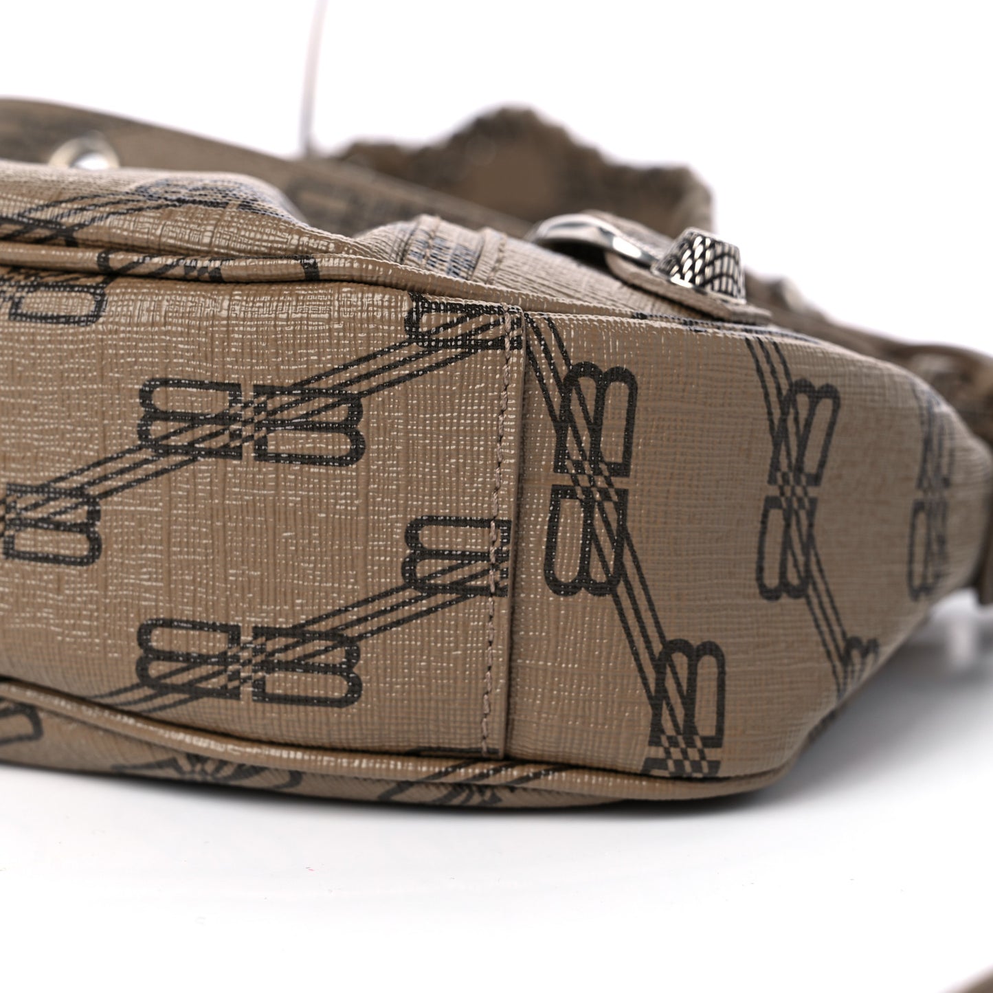 Coated Canvas BB Monogram Le Cagole Shoulder Bag XS Beige Brown