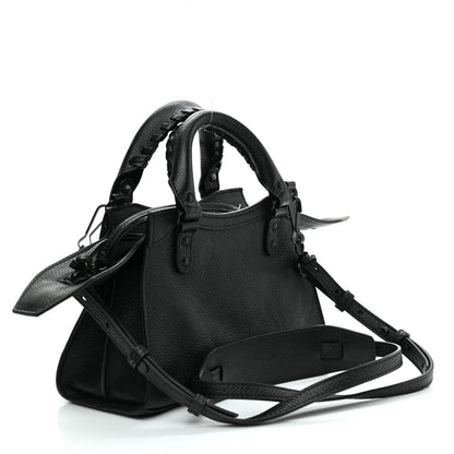 Balenciaga Grained Calfskin Neo Classic Black Hardware Mini City Black 3 of 9