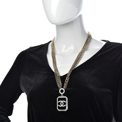 Chanel Crystal Chain CC Multi Strand Necklace Gold 2 of 5