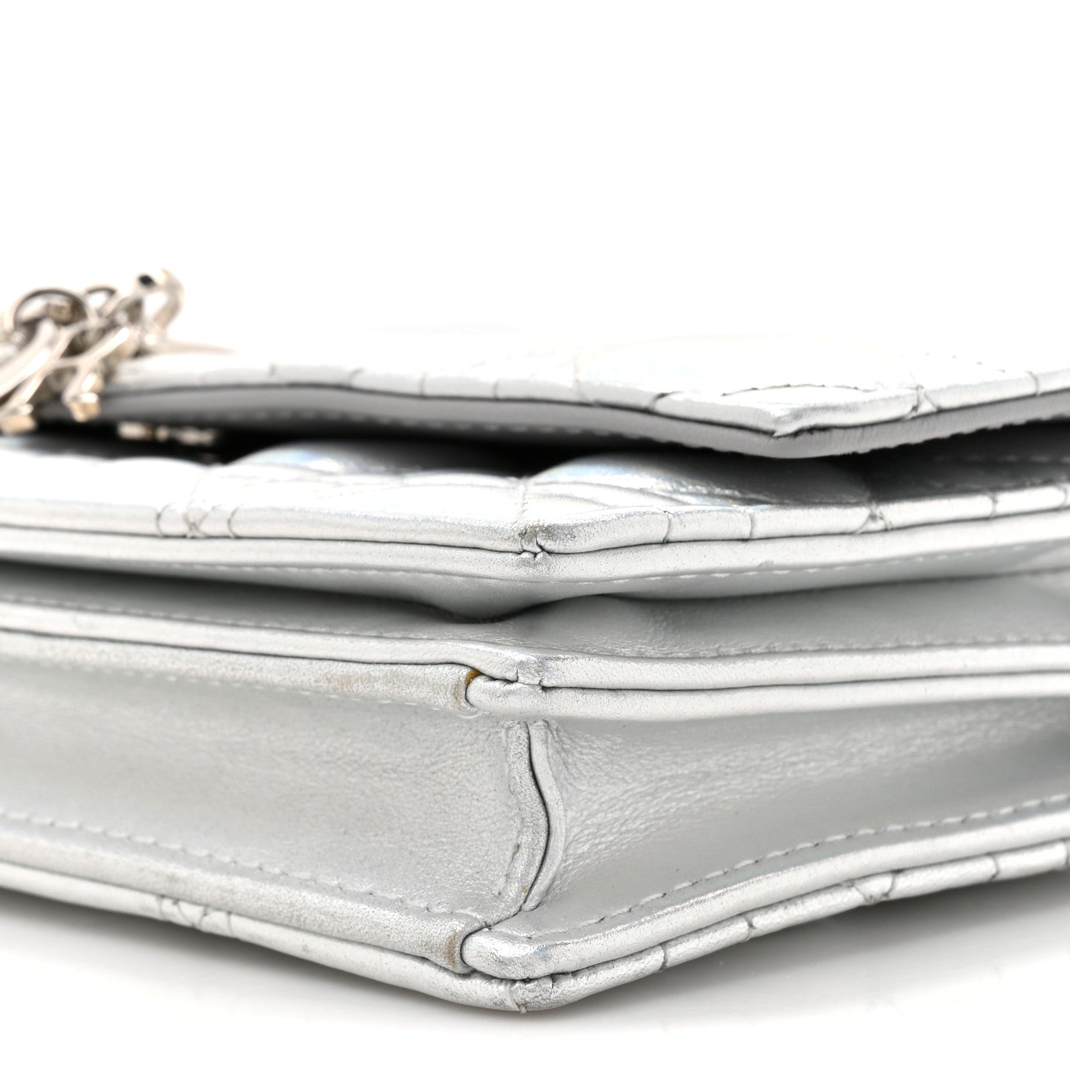 Christian Dior Iridescent Metallic Lambskin Cannage Mini My Dior Bag Silver 10 of 13