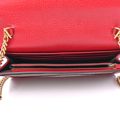 Gucci GG Supreme Monogram Web Queen Margaret Chain Wallet Red 4 of 4