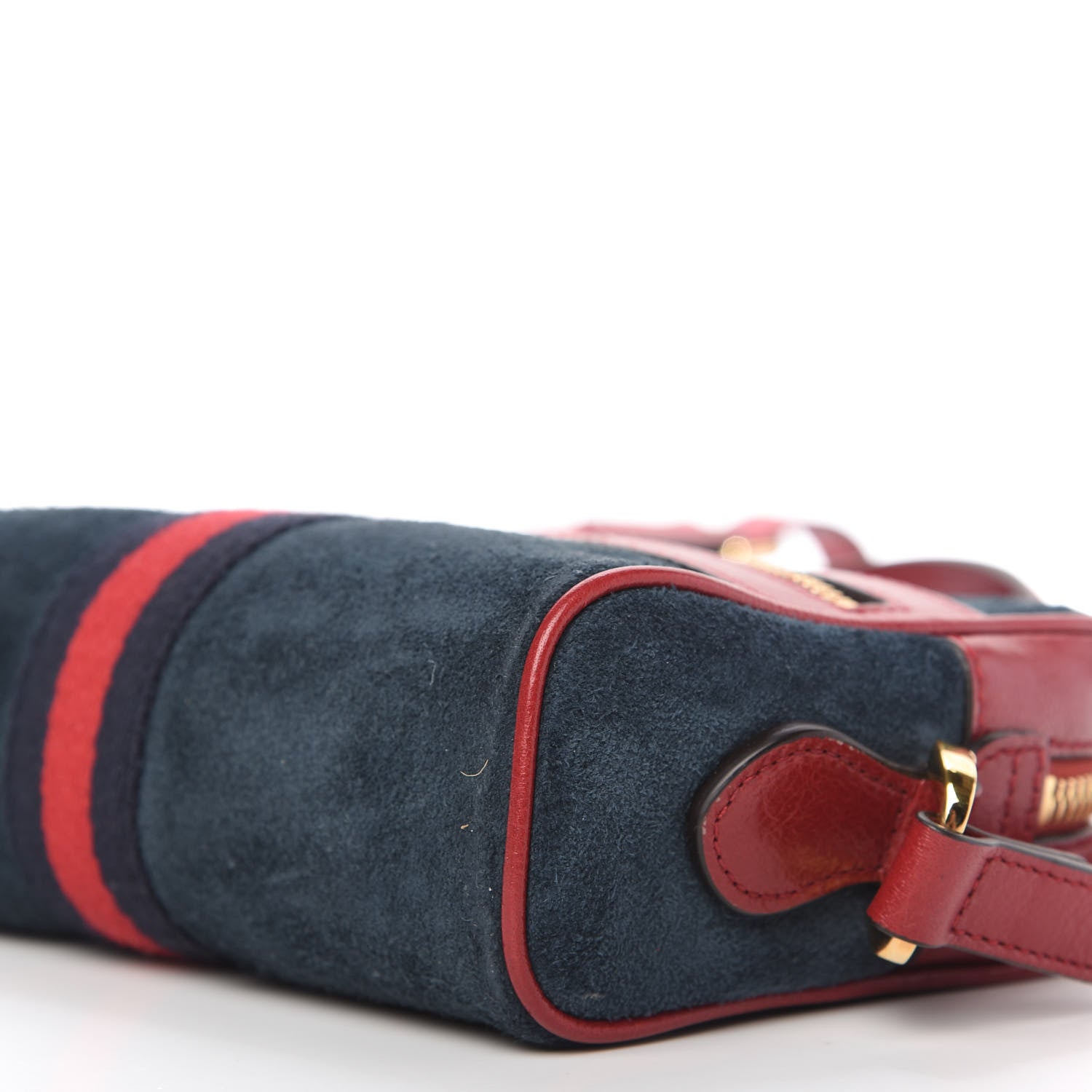 Gucci Suede Calfskin Web Mini Ophidia Shoulder Bag New Blue Romantic Cherry 7 of 10
