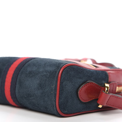 Gucci Suede Calfskin Web Mini Ophidia Shoulder Bag New Blue Romantic Cherry 7 of 10
